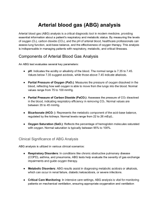 Arterial blood gas (ABG) analysis