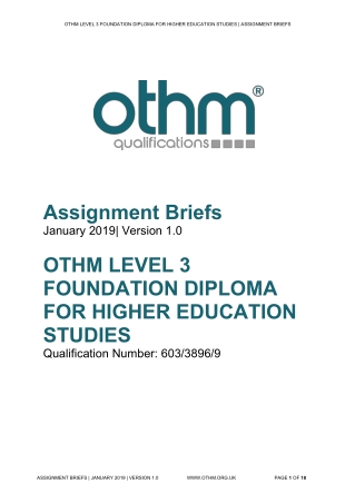othm level 3 foundation diploma for higher