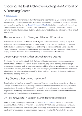choosing the best architecture colleges in mumbai