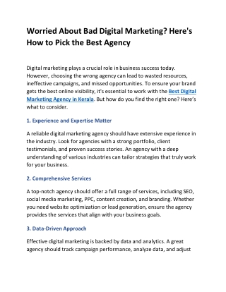 Best Digital Marketing Agency in Kerala 10-3-25