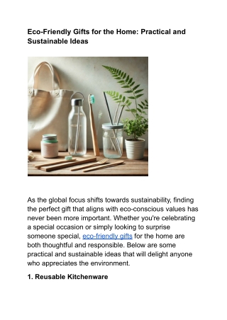 Eco-Friendly Gifts for the Home Practical and Sustainable Ideas
