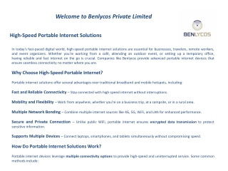 High-Speed Portable Internet Solutions