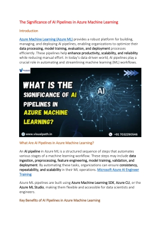 the significance of ai pipelines in azure machine