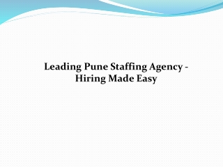 Leading Pune Staffing Agency - Hiring Made Easy