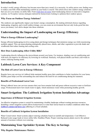 Outdoor Energy Solutions That Can Save You Money on Utility Bills!