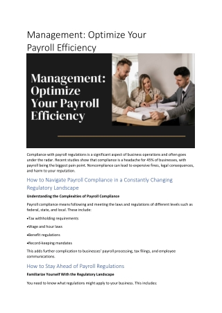 management optimize your payroll efficiency