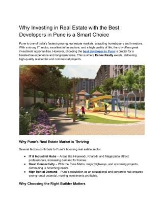 Trusted Builders and Developers in Pune | Esbee Realty