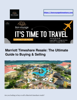 Marriott Timeshare Resale - Bon Voyage Vacation Services
