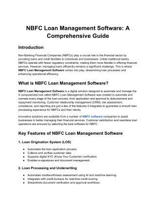 NBFC Loan Management Software_ A Comprehensive Guide