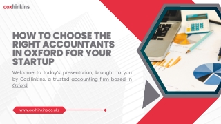 How to Choose the Right Accountants in Oxford for Startup