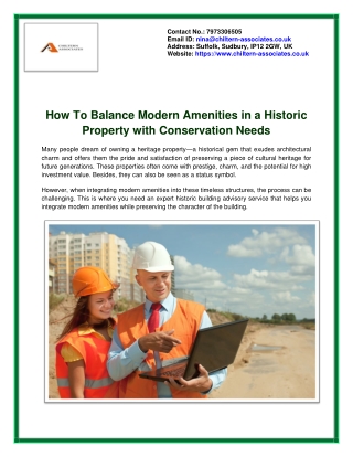 How To Balance Modern Amenities in a Historic Property with Conservation Needs