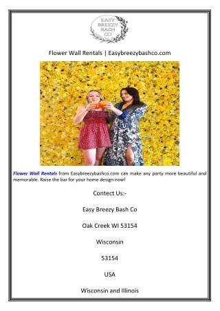 Flower Wall Rentals  Easybreezybashco.com
