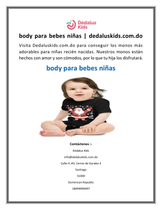 body para bebes niñas  dedaluskids.com.do