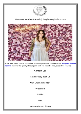 Marquee Number Rentals  Easybreezybashco.com