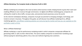 Affiliate Marketing