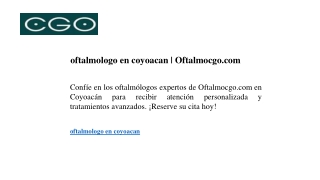 oftalmologo en coyoacan oftalmocgo com