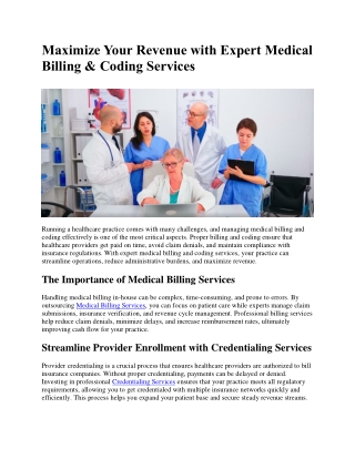 Maximize Your Revenue with Expert Medical Billing