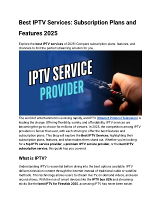 best iptv services subscription plans and