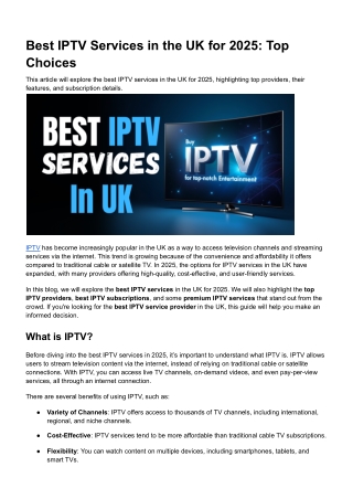 best iptv services in the uk for 2025 top choices