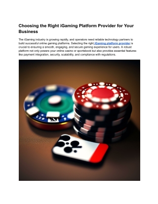 choosing the right igaming platform provider