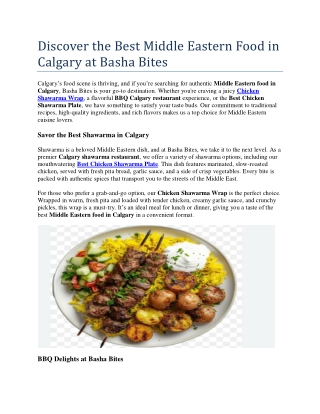 Discover the Best Middle Eastern Food in Calgary at Basha Bites