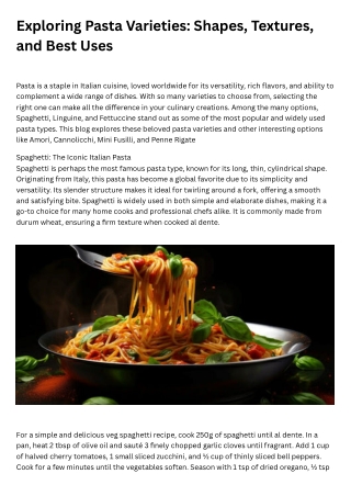 exploring pasta varieties shapes textures