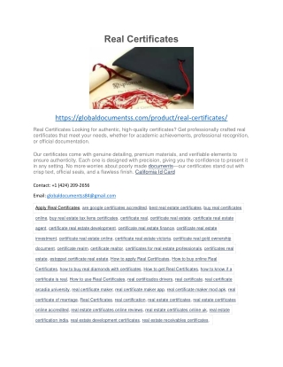 Real Certificates PDF