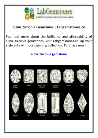 Cubic Zirconia Gemstone  Labgemstones.co