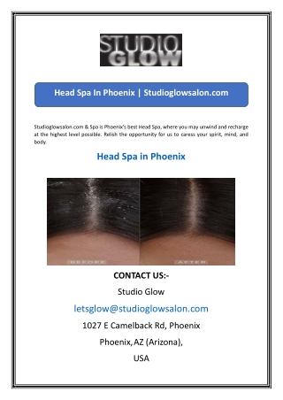 Head Spa In Phoenix  Studioglowsalon