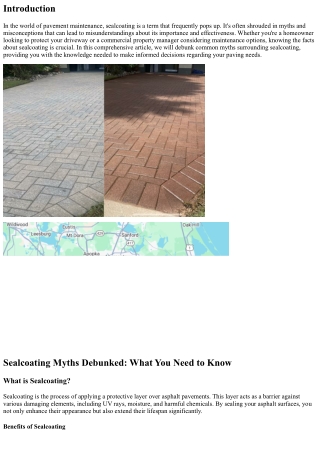 Sealcoating Myths Debunked: What You Need to Know