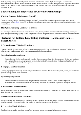 building strong lasting relationships with