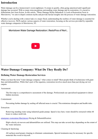Water Damage Myths Debunked: A Look at Restoration Facts in Morristown
