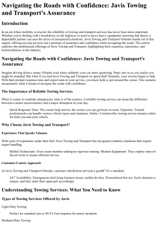 navigating the roads with confidence javis towing