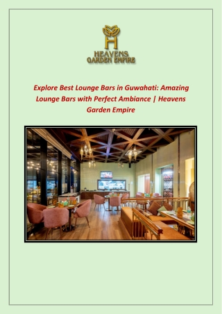 Best Lounge Bars in Guwahati