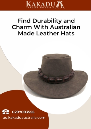 Find Durability and Charm With Australian Made Leather Hats