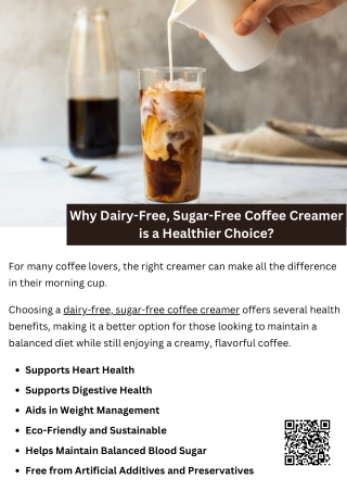 Why Dairy-Free, Sugar-Free Coffee Creamer is a Healthier Choice?