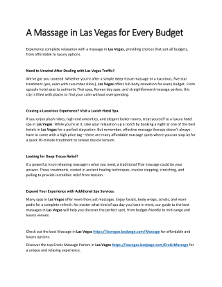 a massage in a massage in las vegas