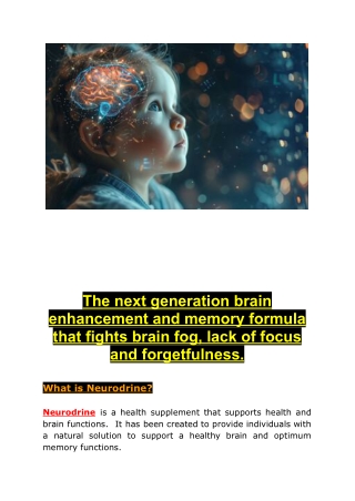 Revolutionary Memory Formula: Say Goodbye to Brain Fog and Poor Focus