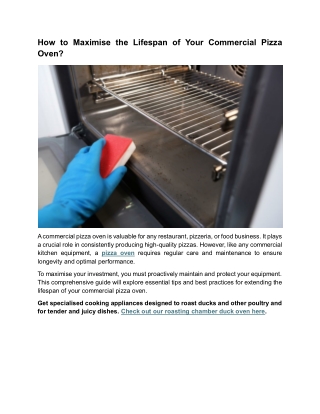 How to Maximise the Lifespan of Your Commercial Pizza Oven