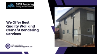 We Offer Best Quality Wall and Cement Rendering Services
