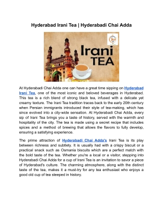 Hyderabad Irani Tea