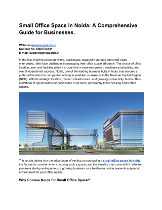 Small Office Space in Noida_ A Comprehensive Guide for Businesses.