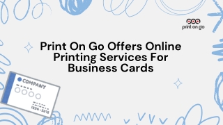 Print On Go Offers Online Printing Services For Business Cards