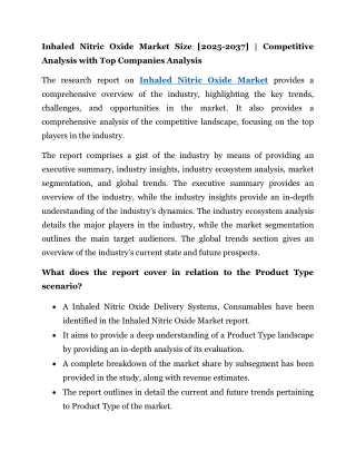 inhaled nitric oxide market size 2025 2037