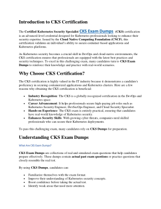 introduction to cks certification