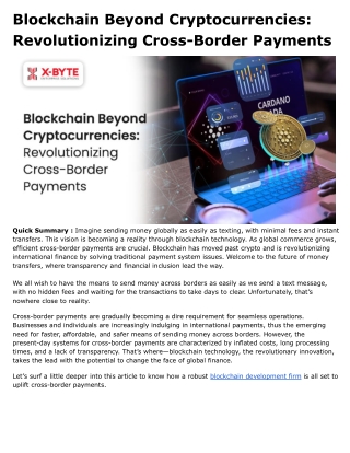 Blockchain Beyond Cryptocurrencies_ Revolutionizing Cross-Border Payments
