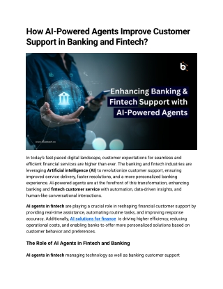 AI Solutions for Finance Driving Automated Banking | Bluebash