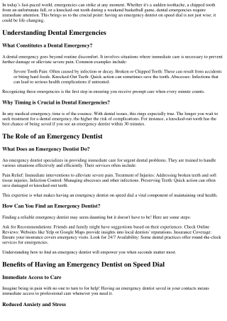 in today s fast paced world emergencies