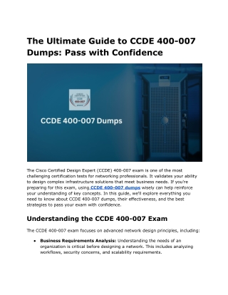 the ultimate guide to ccde 400 007 dumps pass