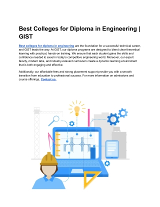 best colleges for diploma in engineering gist